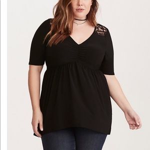 Torrid Lace Inset Babydoll Top Size 2